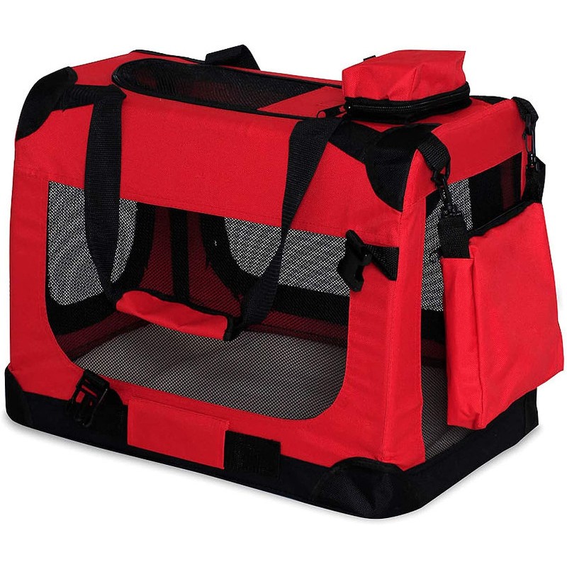 PawHut Sac de transport pour chien caisse pliable pour chien caisse de transport  chat respirant avec coussin d'agneau amovible 46 x 36 x 41 cm