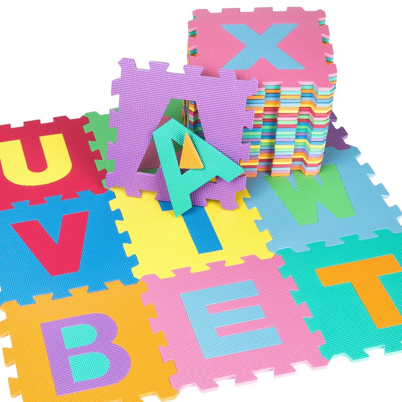 Tapis Puzzle Mousse Relaxdays 10021531 Tapis De Jeu Puzzle 86 Pièces Pour Enfants Lettres Chiffres Matelas Mousse EVA LxP 180 X 180 Cm, Coloré Dalle Mousse Bébé